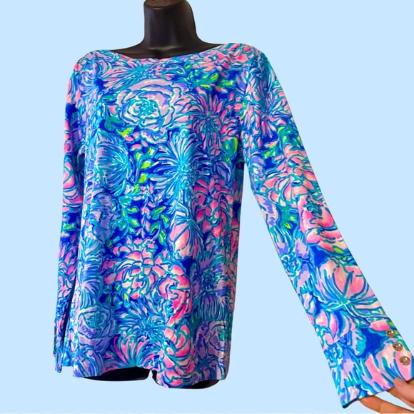 Lilly Pulitzer Tops - Lilly Pulitzer Aleah Floral Long Sleeve Top • In Full Bloom Print